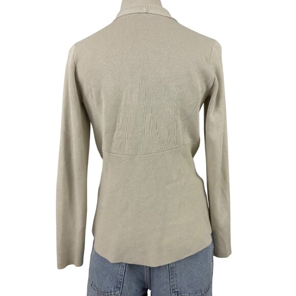 Eileen Fisher Sweater Women's Petite Small Open Front Cardigan Silk Blend Cream - Picture 4 of 10